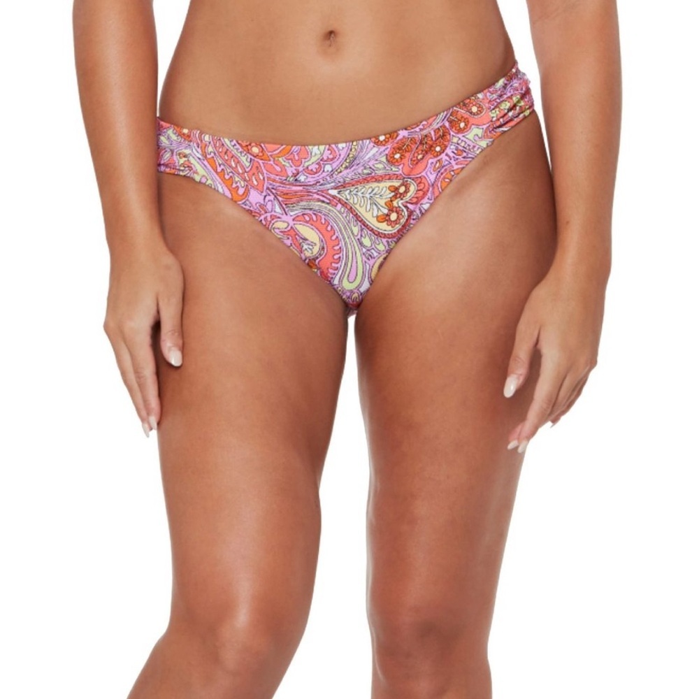 Jessica Simpson Women’s Hipster Bikini Bottoms size XL Mandarin Multi